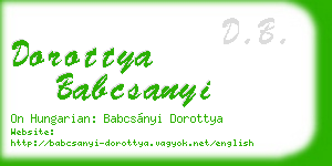 dorottya babcsanyi business card